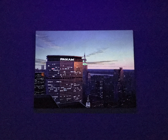 Stephen Hannock, ‘PANAM’, 1987, Painting, Phosphorescent acrylic on canvas, Robert Berman Gallery