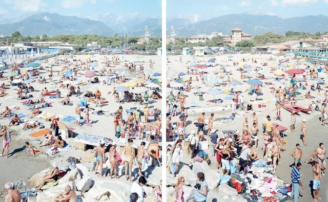 Massimo Vitali, ‘48 & 49 MadiMa Ragnodoro Diptych (left and right) from "A Portfolio of Landscapes With Figures"’, 2006, Print, Lithograph, IFAC Arts