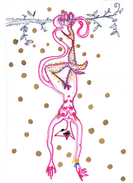 Itziar Bilbao Urrutia, ‘The Hanged Woman 02’, 2019, Drawing, Collage or other Work on Paper, Felt tip, gold marker and watercolour pencils on archival paper, IFAC Arts