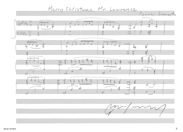 Ryuichi Sakamoto Handwritten Score For Merry Christmas Mr