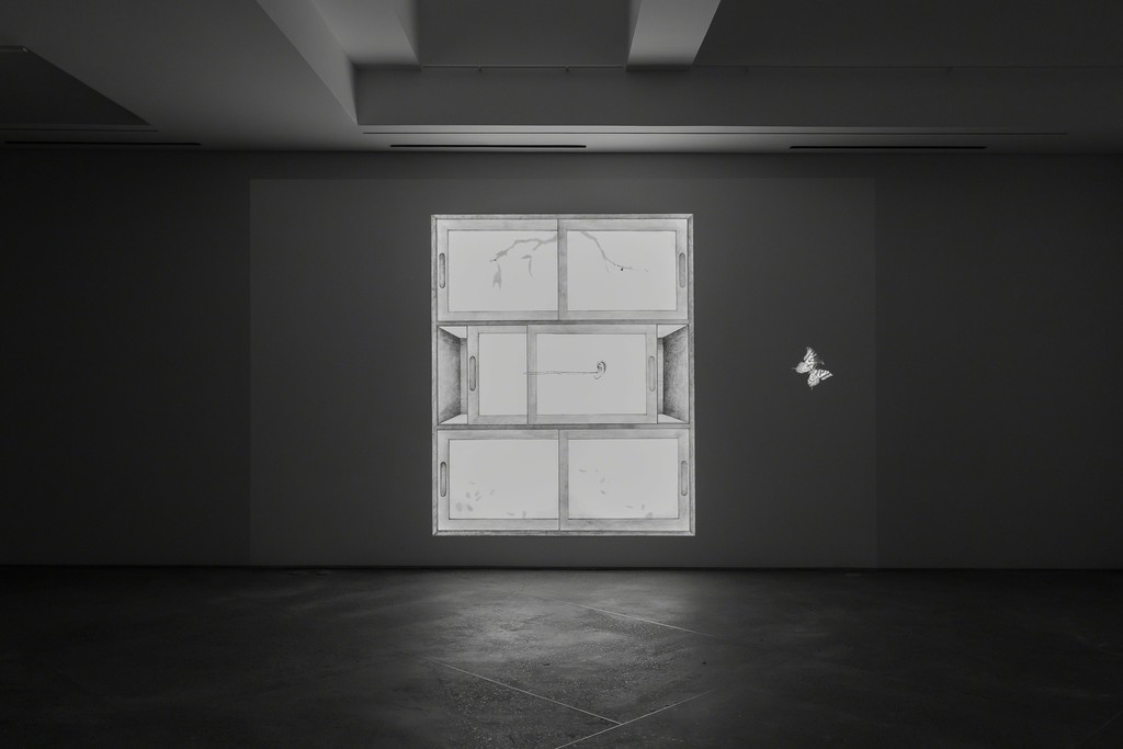 A Cabinet (2017), pencil on paper, animation drawing and installation, 9 mins, installation view A Cabinet (2017), pencil on paper, animation drawing and installation, 9 mins, installation view