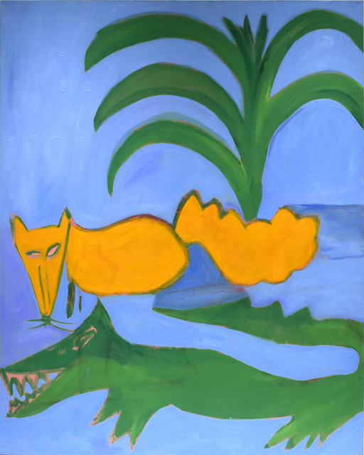 Elizabeth Enders, ‘Fox and Alligator’, 1985, Painting, Oil on canvas, Betty Cuningham