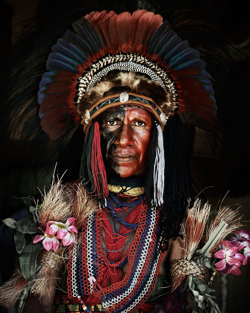Jimmy Nelson, ‘XV 80F Goroka, Eastern Highlands Papua New Guinea - Goroka, Papua New Guinea ’, 2010, Photography, Chromogenic print, mounted on aluminium in nut wood frames behind museum glass., WILLAS contemporary