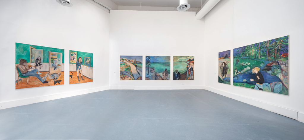 Installation view of Jill Mulleady, various works, 2018-2019, at the 58th International Art Exhibition - La Biennale di Venezia, May You Live In Interesting Times. Photo by Enrico Fiorese. Courtesy the artist, Freedman Fitzpatrick Los Angeles/Paris, and Galerie Neu, Berlin. Installation view of Jill Mulleady, various works, 2018-2019, at the 58th International Art Exhibition - La Biennale di Venezia, May You Live In Interesting Times. Photo by Enrico Fiorese. Courtesy the artist, Freedman Fitzpatrick Los Angeles/Paris, and Galerie Neu, Berlin.