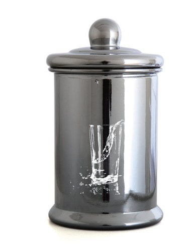 Ken Matsubara, ‘Storm in a Glass - Silver Glass Bottle’, 2015, Sculpture, Silver metal plating on the glass bottle, movie, mixed media, 10 Chancery Lane Gallery