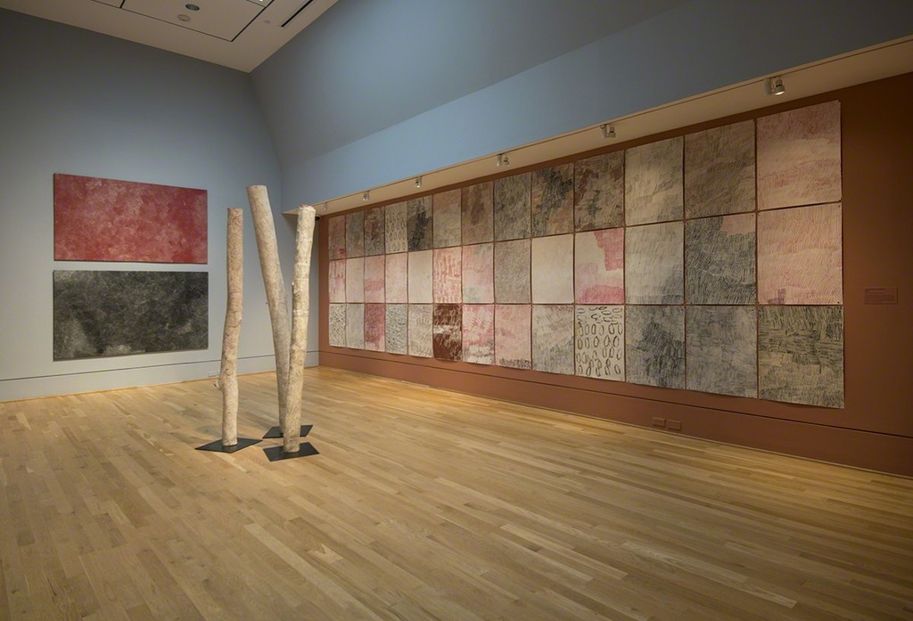Installation view of Marking the Infinite: Contemporary Women Artists from Aboriginal Australia at The Phillips Collection. Photo: Lee Stalsworth Installation view of Marking the Infinite: Contemporary Women Artists from Aboriginal Australia at The Phillips Collection. Photo: Lee Stalsworth