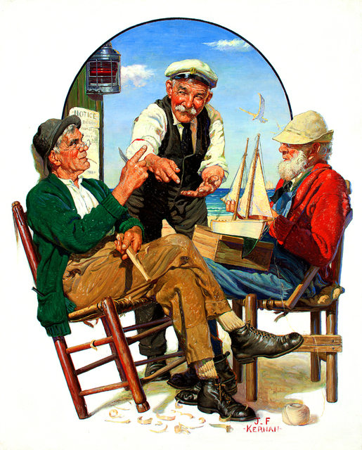 Joseph Francis Kernan, ‘Three Old Salts, Saturday Evening Post Cover, October 1, 1932’, 1932, Painting, Oil on Canvas, The Illustrated Gallery