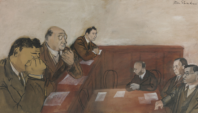 Ben Shahn, ‘Senate Hearing, Lafollette and Thomas’, 1937, Debra Force Fine Art