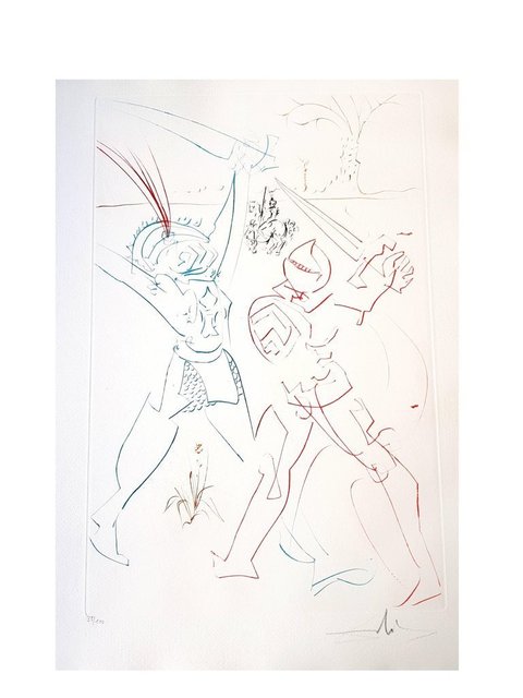Salvador Dalí, ‘Original Etching "The Tournament of Gadelore" by Salvador Dali’, 1975, Galerie Philia