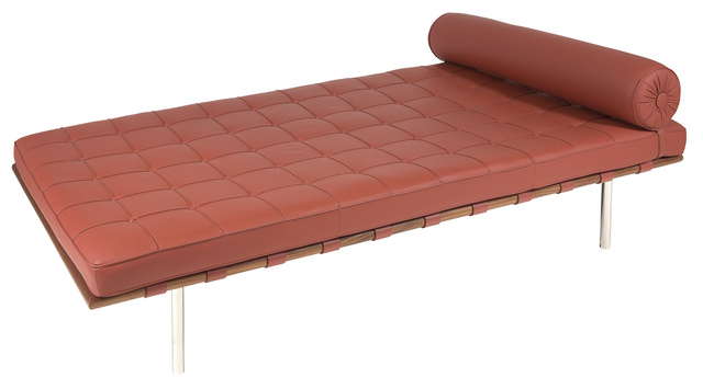 ‘Mies van der Rohe Red Leather and Polished Steel Barcelona Daybed’, Design/Decorative Art, Doyle