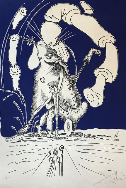Salvador Dalí, ‘Les Songes Drolatiques De Pantagruel’, 1973, Print, Original lithograph of gouache with original pochoir coloring in black pencil on Japanese paper, BOCCARA ART