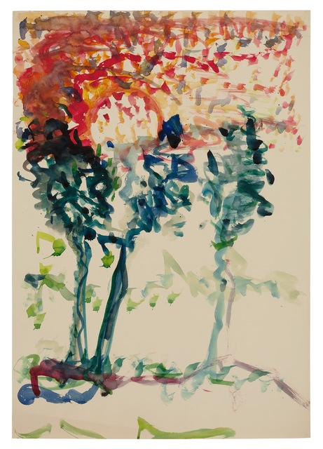 Fritz Ascher, ‘Three Trees’, ca. undates, Drawing, Collage or other Work on Paper, Watercolor on paper, New York Studio School