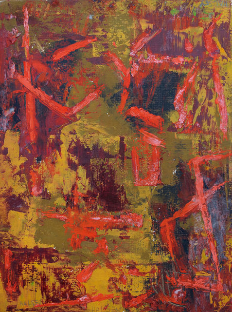 William Halsey, ‘Red Lines on Brown’, 1996, The George Gallery