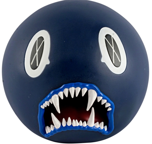 KAWS, ‘Cat Teeth Bank (Navy Blue)’, 2007, Sculpture, Limited edition painted cast vinyl., Alpha 137 Gallery Gallery Auction