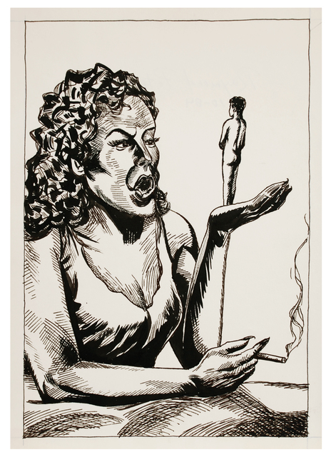 Raymond Pettibon, ‘Untitled’, 1984, Drawing, Collage or other Work on Paper, Ink on paper, Brooke Alexander, Inc.