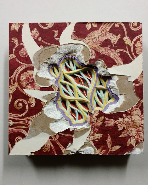 Charles Clary, ‘Metastic remembrance movement #3’, Sculpture, Hand cut paper and wallpaper on distressed drywall, Ro2 Art