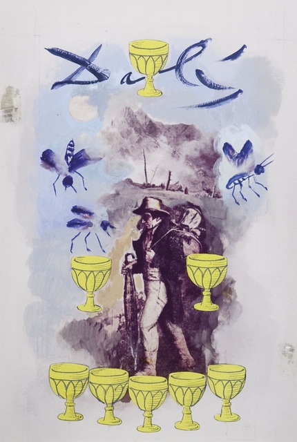 Salvador Dalí, ‘Huit (8) de coupe, arcane mineur, projet pour le jeu de cartes "Le Tarot Universel de Salvador Dalí" ’, 1971, Drawing, Collage or other Work on Paper, Gouache/fond photographique, ARTVIEW