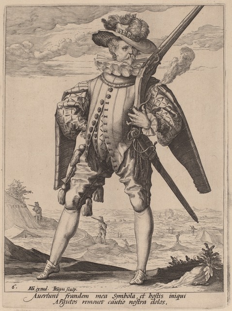 Jacques de Gheyn II after Hendrik Goltzius, ‘Musketeer’, 1587, National Gallery of Art, Washington, D.C.