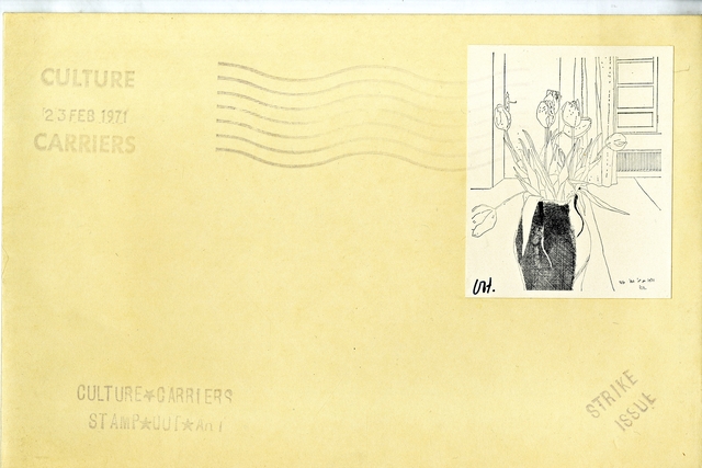 David Hockney, ‘TULIPS from "CULTURE CARRIERS STAMP OUT ART" (SIGNED) from the Collection of Art Critic Anthony Haden-Guest’, 1971, Alpha 137 Gallery