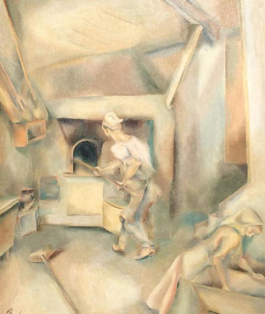 John Barber, ‘Bread Bakers’, ca. 1930, Painting, Oil on canvas, Caldwell Gallery Hudson