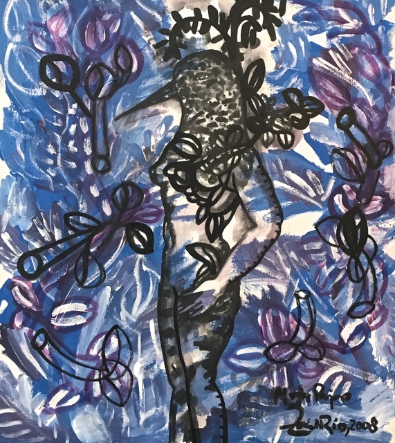 Zaida del Río, ‘Mujer Pájaro’, 2008, Painting, Acrylic on canvas, MLA Gallery