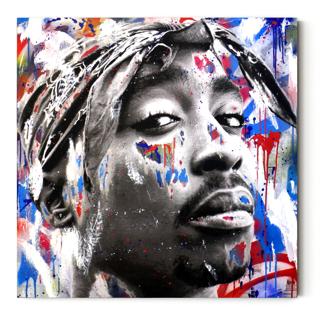 Seek One, ‘Tupac’, 2021, Painting, Mixed media on wood panel, Corridor Contemporary