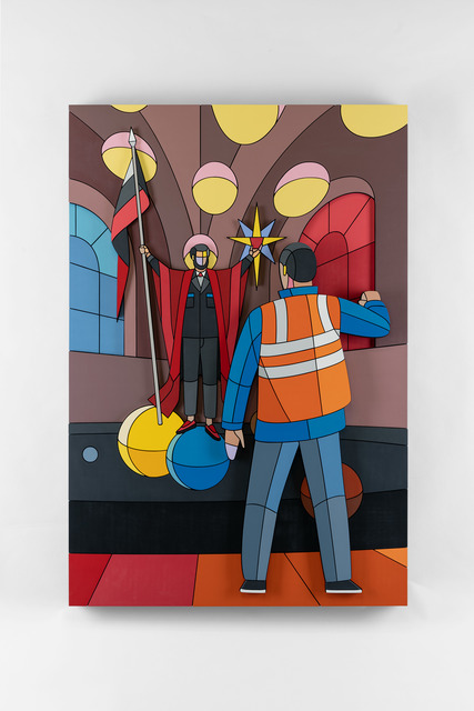 Dmitri Aske, ‘The Banner of Earthly Bread’, 2020, Mixed Media, Plywood, spray paint, Ruarts Gallery