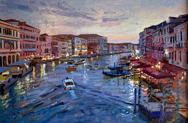 Bruce Yardley | From the Rialto Bridge at Dusk (2016) | Available for ...