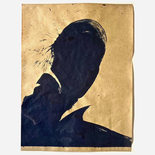 Richard Hambleton, ‘Untitled (Shadow Head Portrait)’, 2002, Drawing, Collage or other Work on Paper, Ink and red crayon on brown paper, Artsy x Rago/Wright