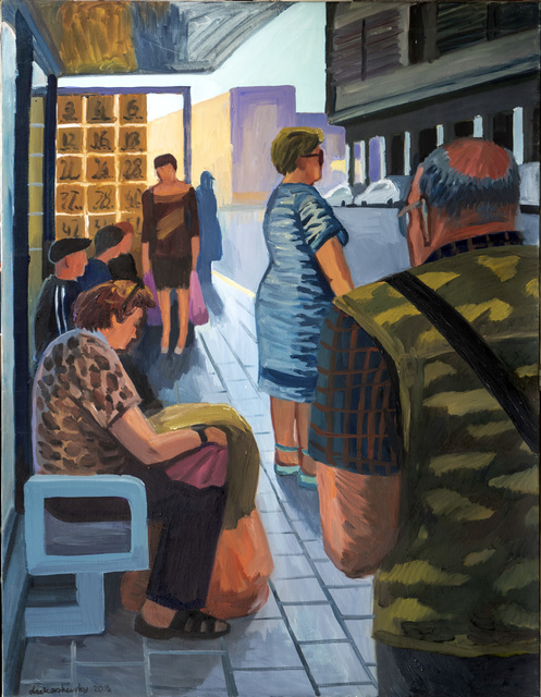 Anna Lukashevsky, ‘Bus Stop’, 2016, Painting, Oil on canvas, Rosenfeld Gallery