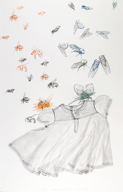 Luca Cruzat, ‘Neither Bee Nor Cicada’, 2017, Print, Collagraph, screenprint, pencil on arches paper, Karin Weber Gallery