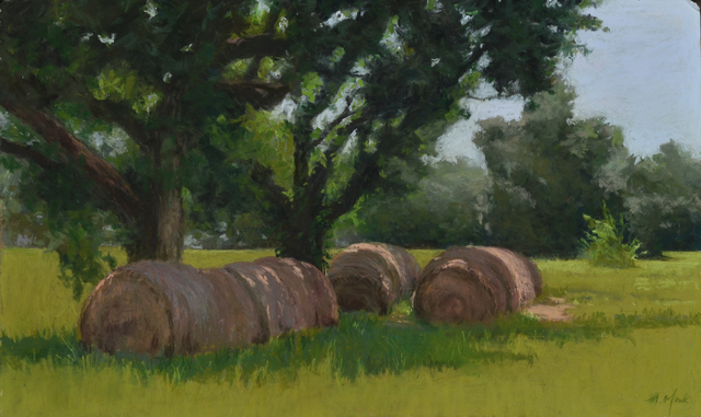 Mary Monk, ‘Hay Bales’, 2018, Drawing, Collage or other Work on Paper, Soft pastel, LeMieux Galleries