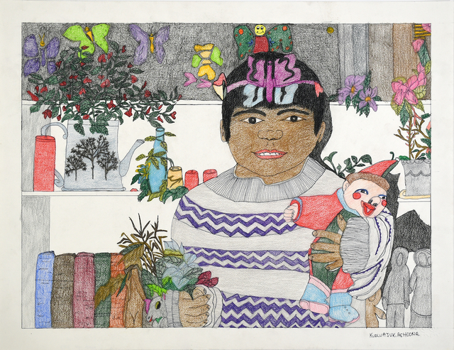 Kudluajuk Ashoona, ‘Untitled (#199-0097)’, 2014, Drawing, Collage or other Work on Paper, Coloured Pencil, Ink on Paper, Madrona Gallery