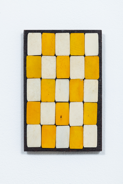Luis Romero, ‘Amarillo/Blanco (damero)’, 2019, Painting, Dyed bones on wood, Kupfer
