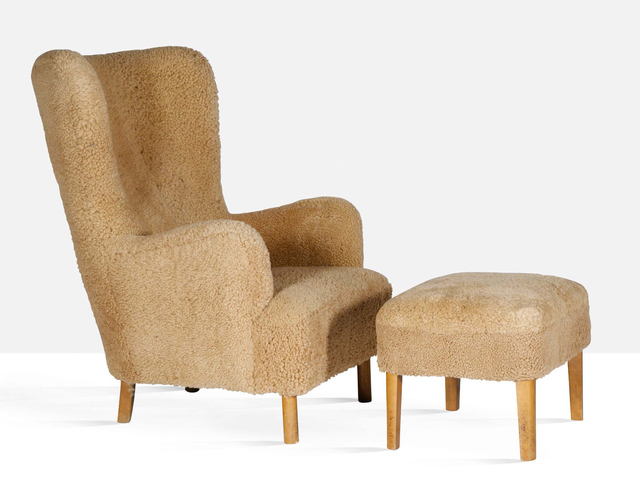 Børge Christoffersen, ‘Armchair and ottoman’, circa 1940, Aguttes
