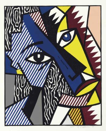 Roy Lichtenstein - Head, from Expressionist Woodcut