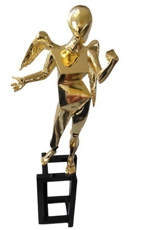 Salvador Dalí, ‘L'Ange Cubique (Cubist Angel)’, Sculpture, Bronze with gold patina, Robin Rile Fine Art