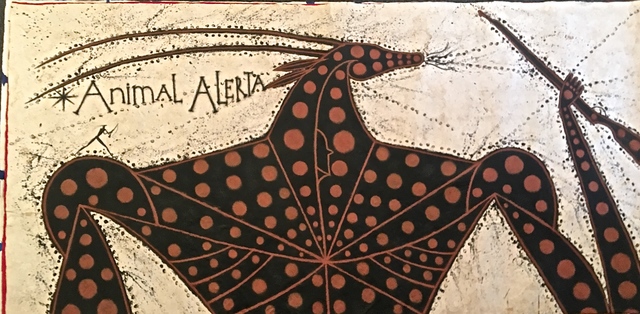 José Bedia, ‘Animal Alerta’, 2014, Mixed Media, Mixed media on amate paper, MLA Gallery
