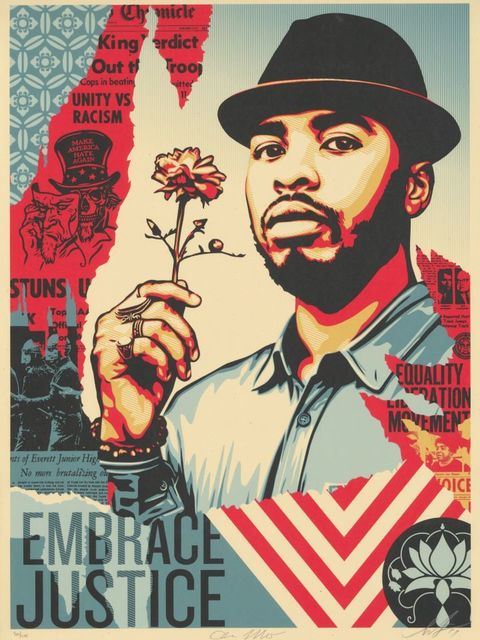 Shepard Fairey, ‘Embrace Justice’, 2017, NextStreet Gallery