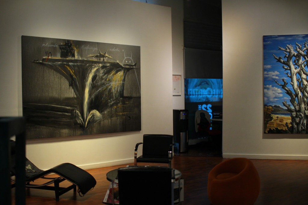 Partial view of a work by Jose Bedia & Jose Garcia Cordero. Partial view of a work by Jose Bedia & Jose Garcia Cordero.