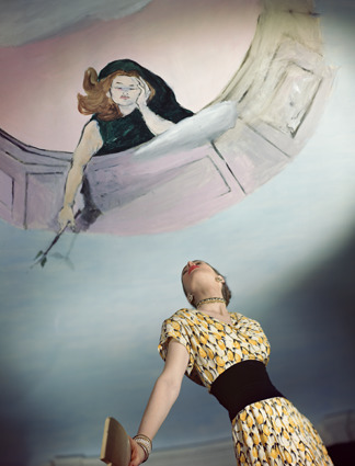 Horst P. Horst, ‘Dress by Jo Copeland, Murals by Marcel Vertes’, 1946, Bernheimer Fine Art