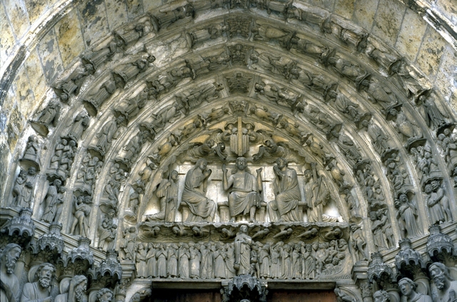 ‘Chartres Cathedral: Deesis and Last Judgment, detail of tympa- num and archivolts of S. transept, C. portal’, ca. 1215-1220, Allan Kohl