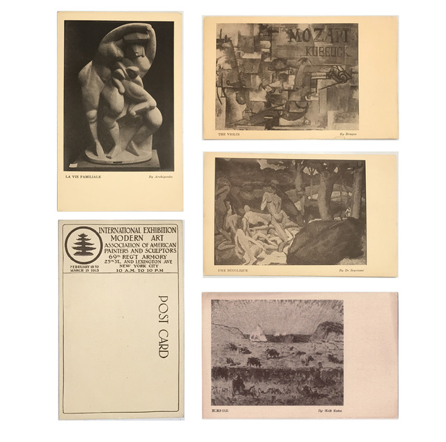 1913 Armory Show, ‘4-EXHIBITION CARD SET: 1913 Armory Show (International Exhibition of Modern Art), Archipenko, Braque, de Segonzac, & Walt Kuhn’, 1913, Ephemera or Merchandise, Print, VINCE fine arts/ephemera