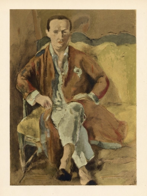Jules Pascin, ‘Portrait de Daragnes’, 1928, Painting, Oil on board, Fischtein Fine Art