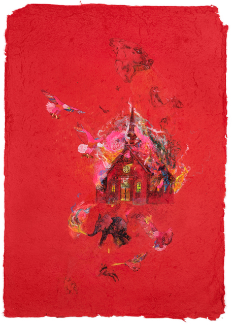 Yoann Estevenin, ‘Laughs best who laughs...’, 2017, Drawing, Collage or other Work on Paper, Mixed media on mulberry paper, Antonine Catzéflis