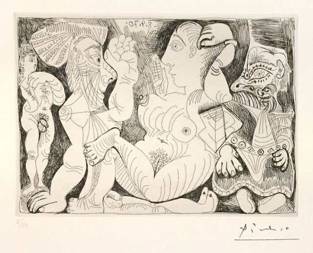Pablo Picasso, ‘Pablo Picasso Vieil Homme et Femme, avec un Jeune Athlète et un Nain ’, 1970, Wallector