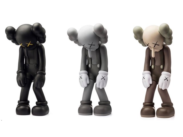 KAWS, ‘Set of 3 Small Lie (Black, Brown & Grey)’, 2017, Sculpture, Set of 3 painted cast vinyl figures, artrepublic