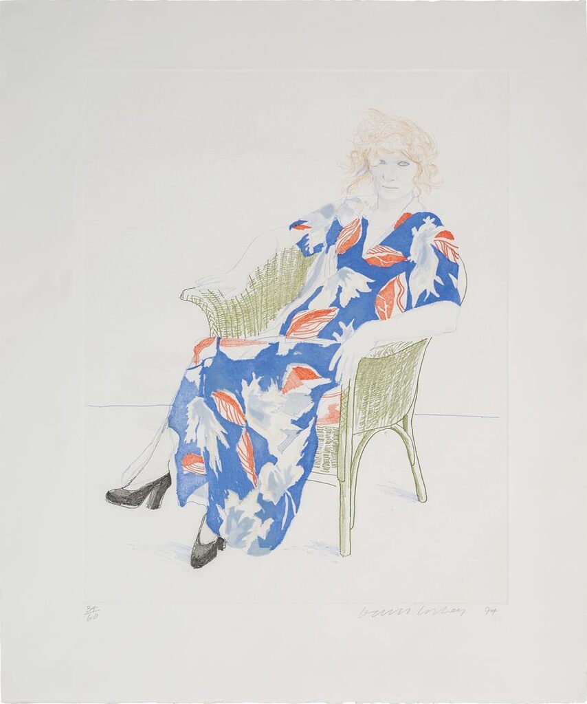 David Hockney - Celia in a Wicker Chair (M.C.A.T. 158)