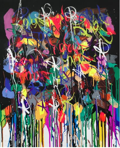 JonOne, ‘"Il faut réagir maintenant "’, 2019, Galerie Martine Ehmer