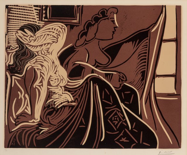Pablo Picasso, ‘Deux femmes prês de la fenêtre’, 1959, Print, Linocut in colors on Arches paper, Heritage Auctions